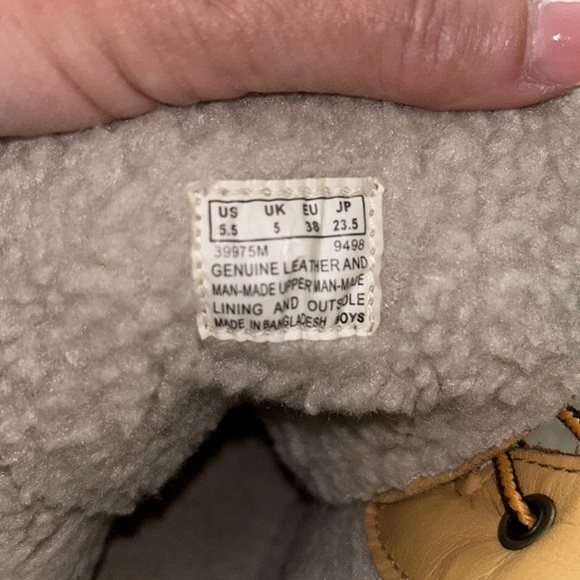TIMBERLAND Tan LEATHER Lined BOOTS 39975M🥾Size 5.5 Men’s/38 Euro - Picture 10 of 13